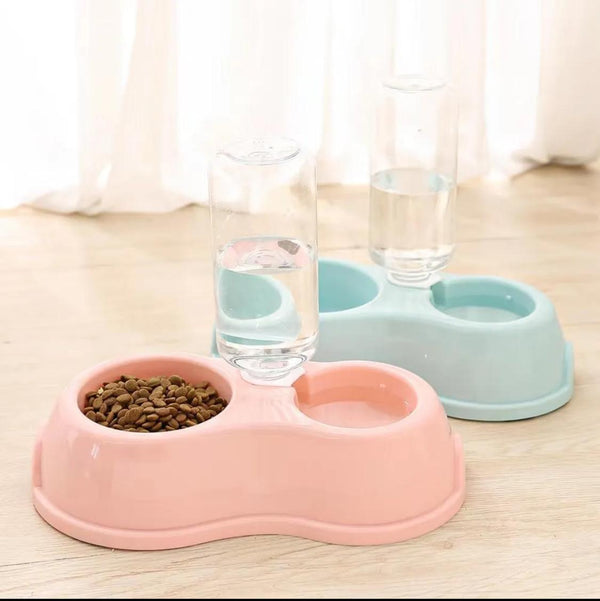 Cat Bowl Pet Plastic double bowl dog bowl dining utensils dog bowl non slip automatic drinking water feed device pet supplies