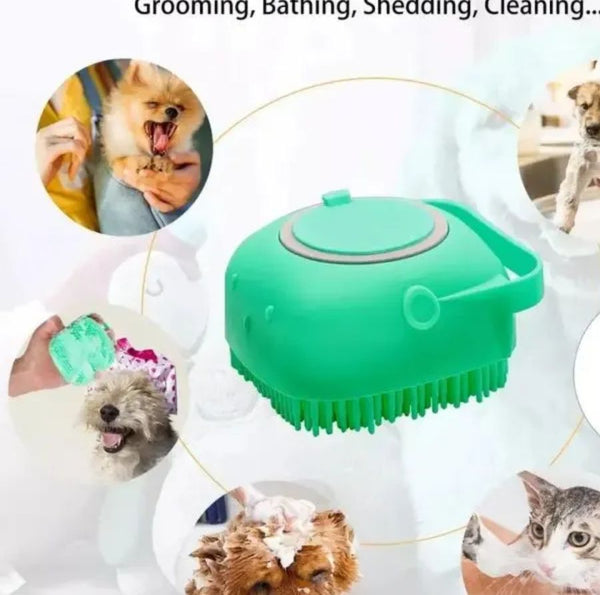 RIWEN Pet Adult Bath Brush Soft Silicone Comb Dogs Cats Massage Brush Shower Hair